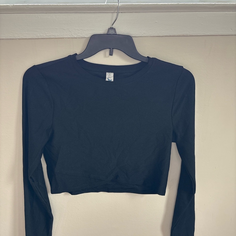 JoyLab Black Long Sleeve Crop Top